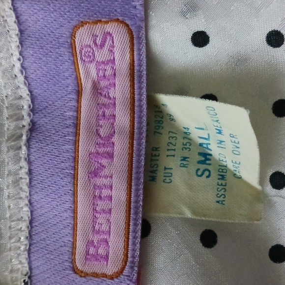 Vintage Beth Michael's Black Polka Dot Lingerie - Picture 7 of 8